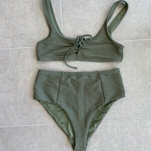 Onia Ribbed Bikini Set M/S Green